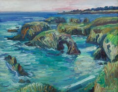 Peinture, huile sur toile, Coast de Mendocino