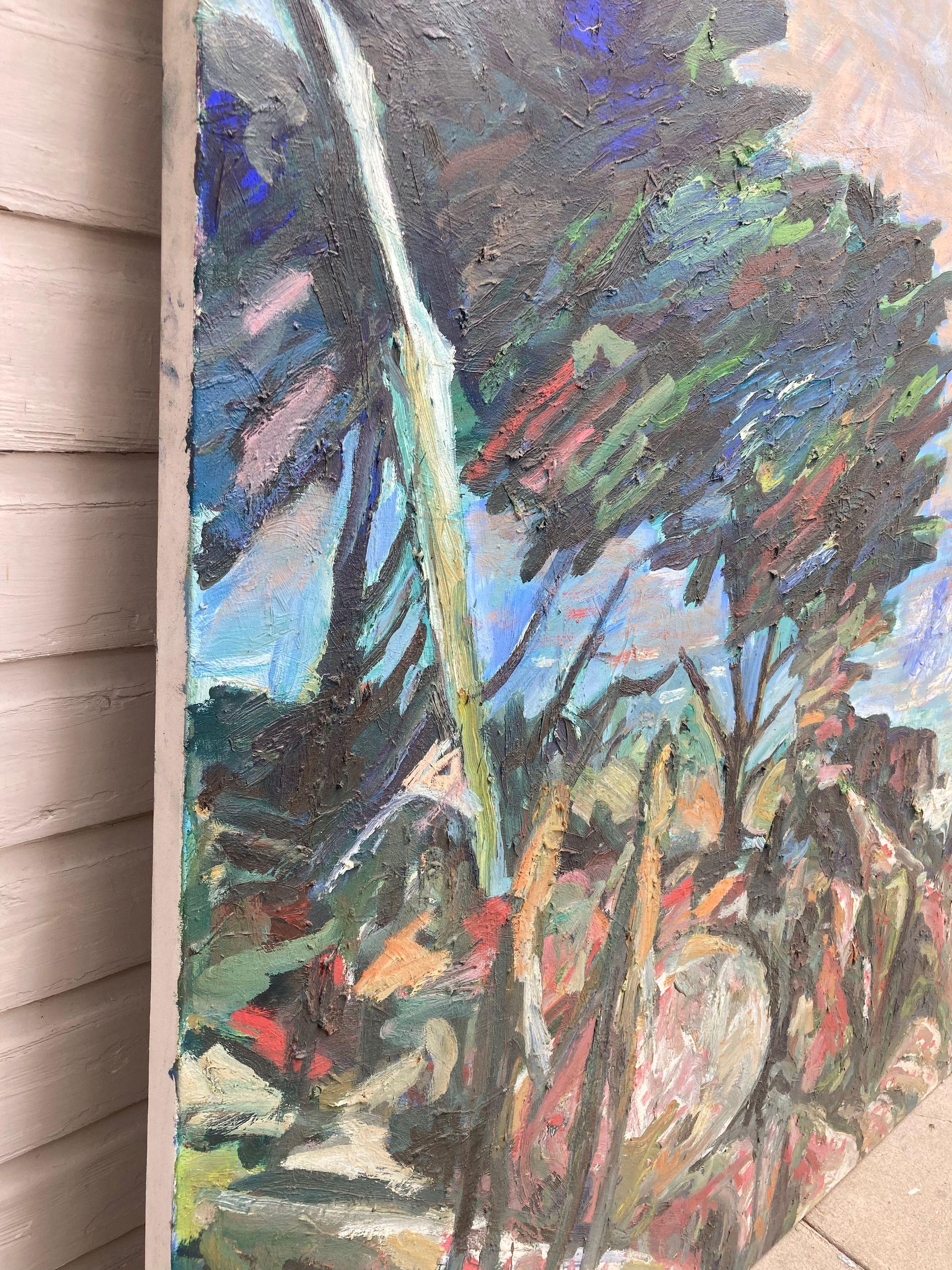 Basato su un acquerello plein air che ho realizzato a Monterey, in California. La pittura è ricca di pennellate spesse e decise.  :: Pittura :: Impressionista :: Questo pezzo viene fornito con un certificato ufficiale di autenticità firmato