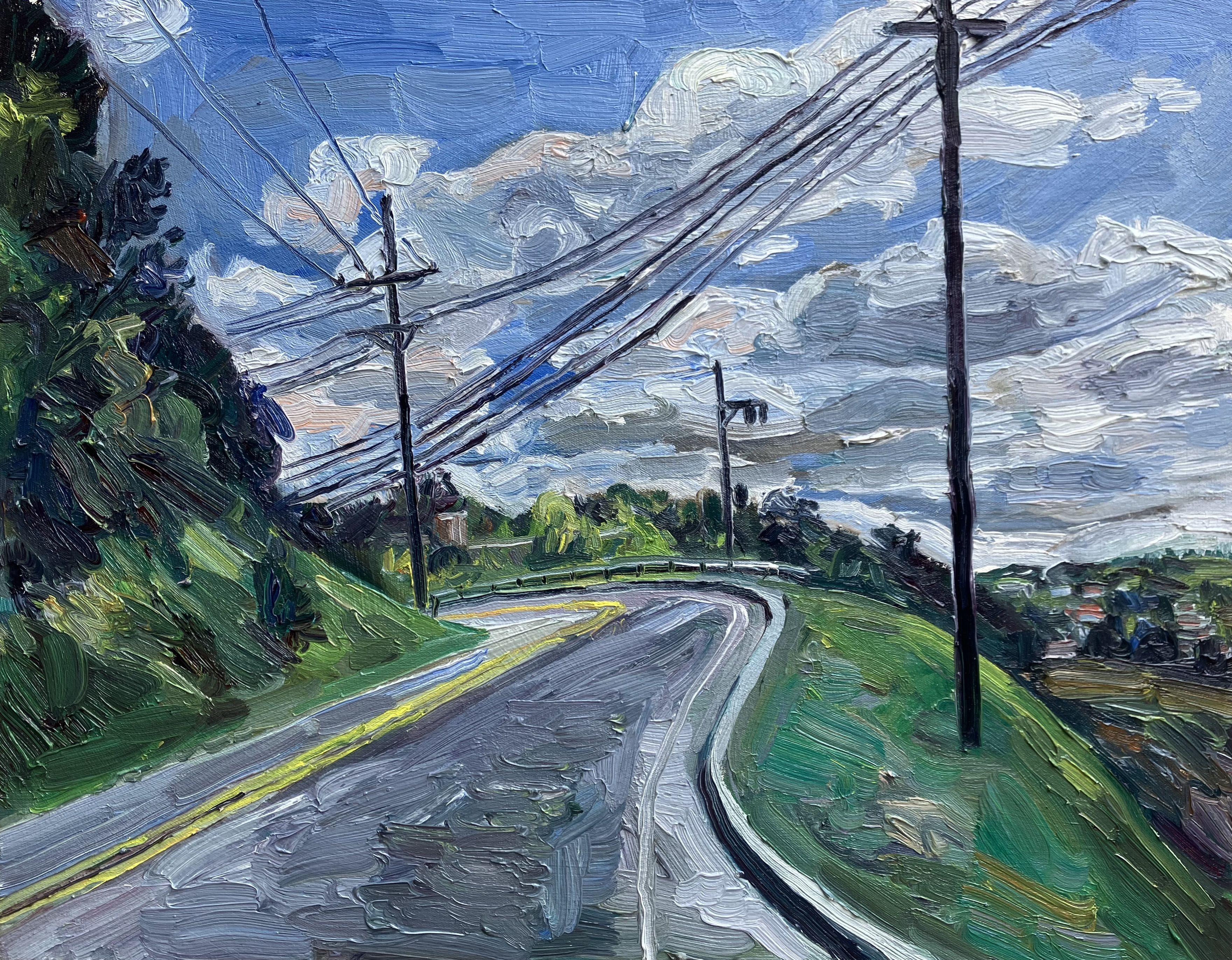 Mulholland Dive, Pittura, Olio su tela - Painting di John Kilduff