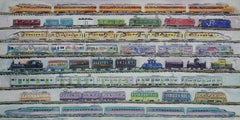 Meine japanische Modell-Eisenbahnsammlung, Gemälde, Öl auf Leinwand