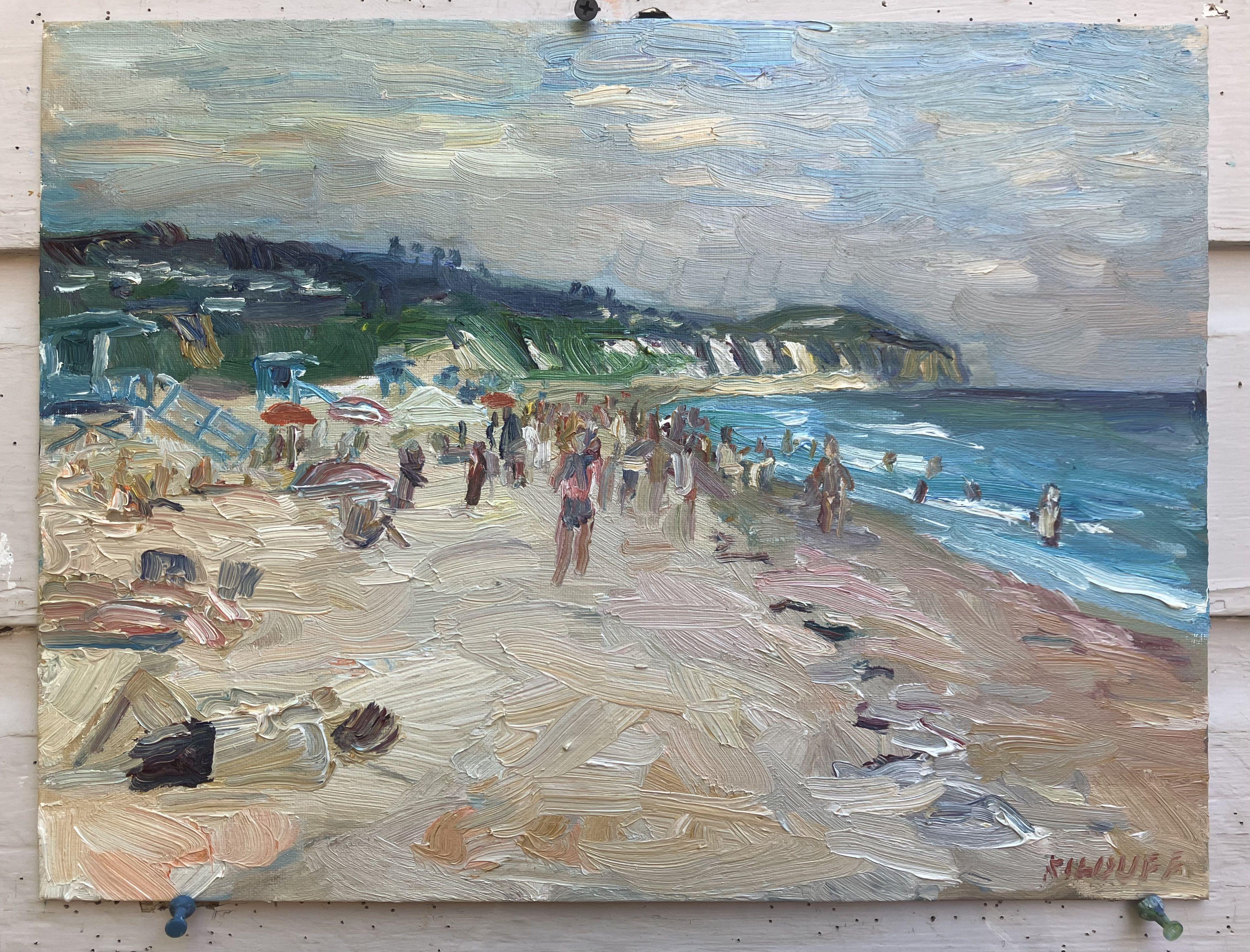 On Zuma Beach, Painting, Oil on Canvas For Sale 1