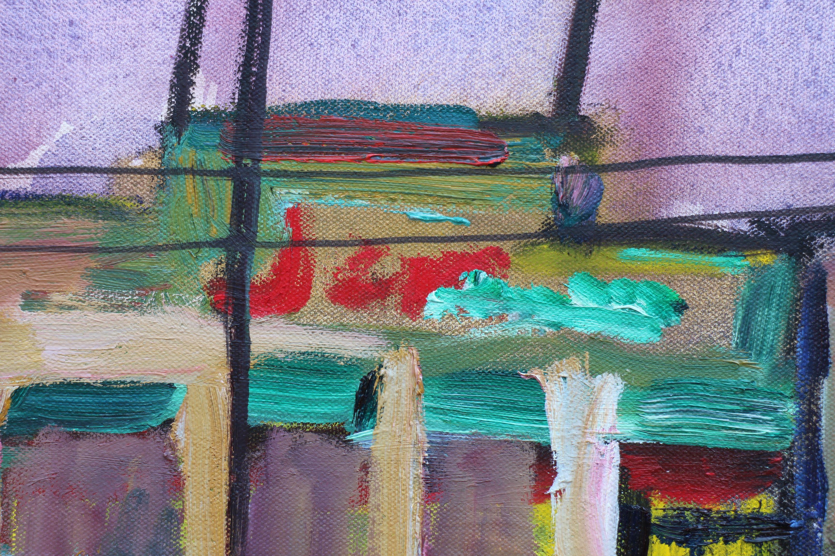 Parking lot, Painting, Acrylic on Canvas For Sale 2