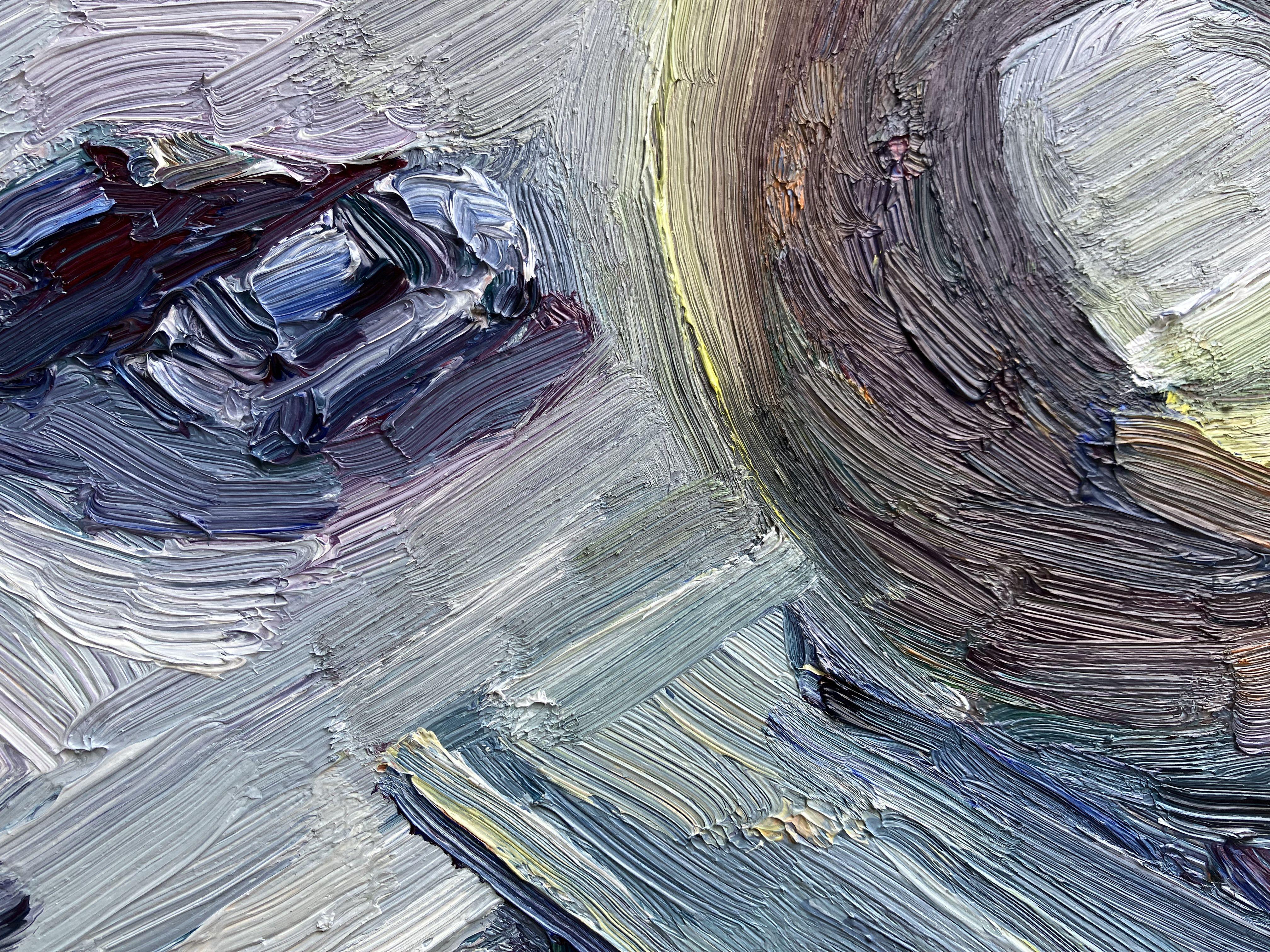 Pintura al óleo de una imagen que saqué de la televisión de una persecución policial :: Pintura :: Americana :: Esta obra viene con un certificado oficial de autenticidad firmado por el artista :: Lista para colgar: No :: Firmado: Sí :: Ubicación de