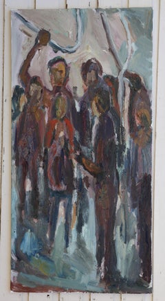 Prendre le métro à New York, Peinture, Huile sur toile