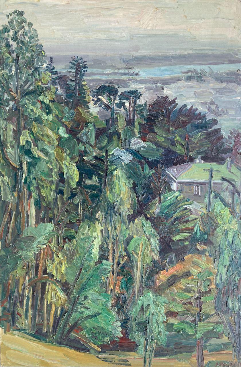 John Kilduff Landscape Painting - San Francisco Bay from Skyline BLVD, Painting, Oil on Canvas
