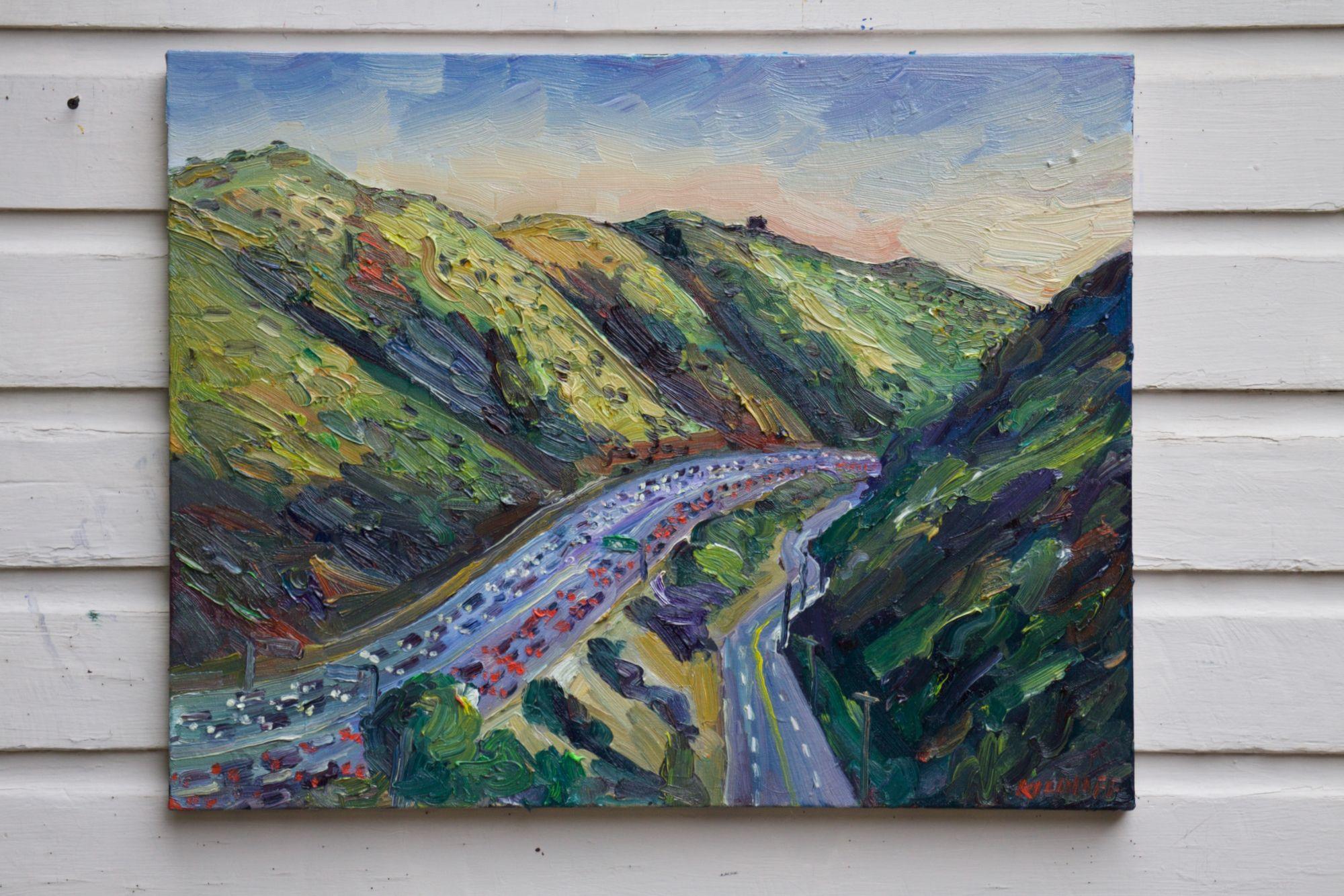 Sepulveda Pass, Painting, Oil on Canvas For Sale 1