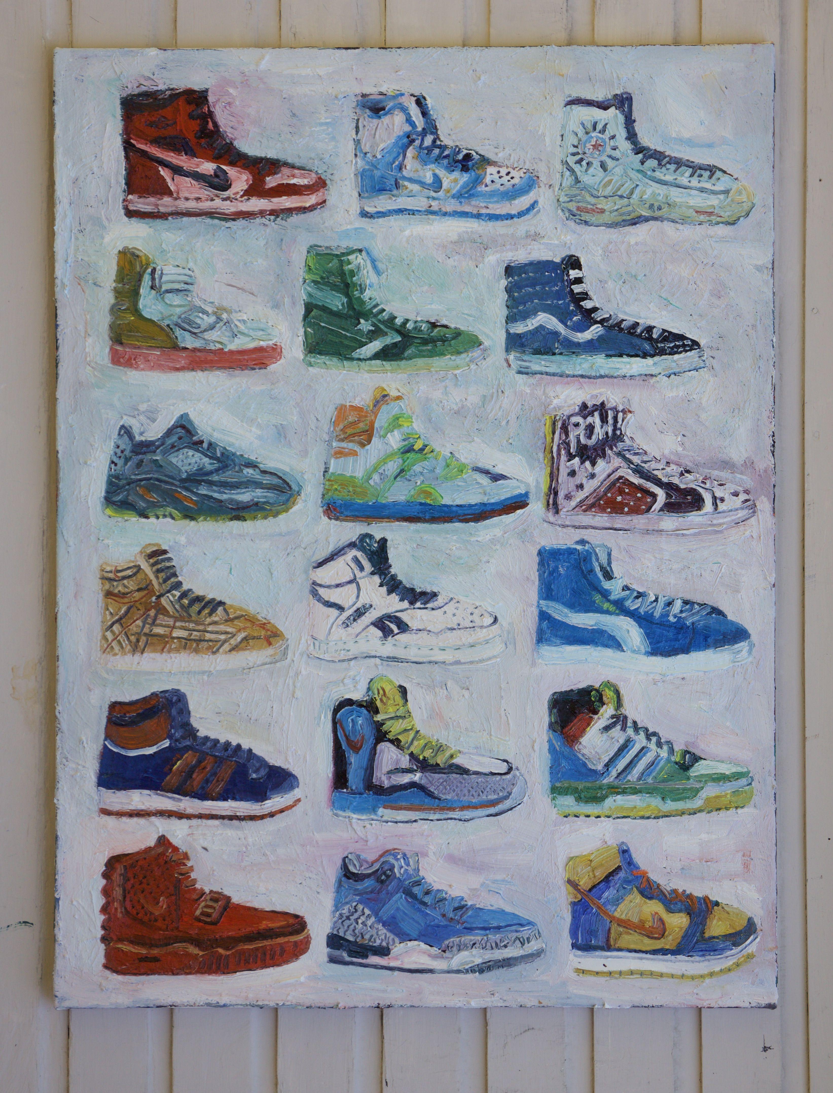Collezione Sneaker, Pittura, Olio su tela - Painting Impressionismo di John Kilduff