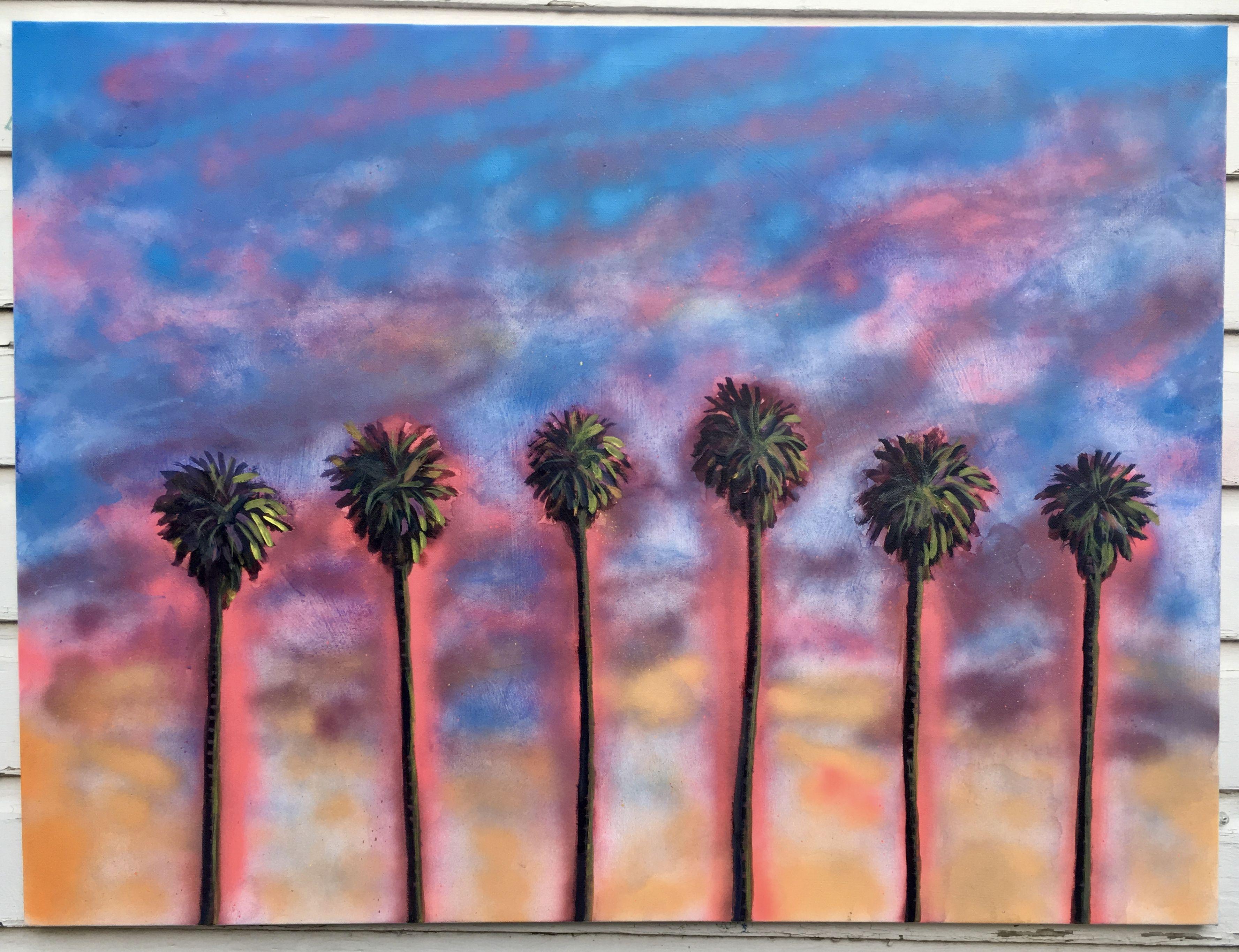 palm tree painting acrylic