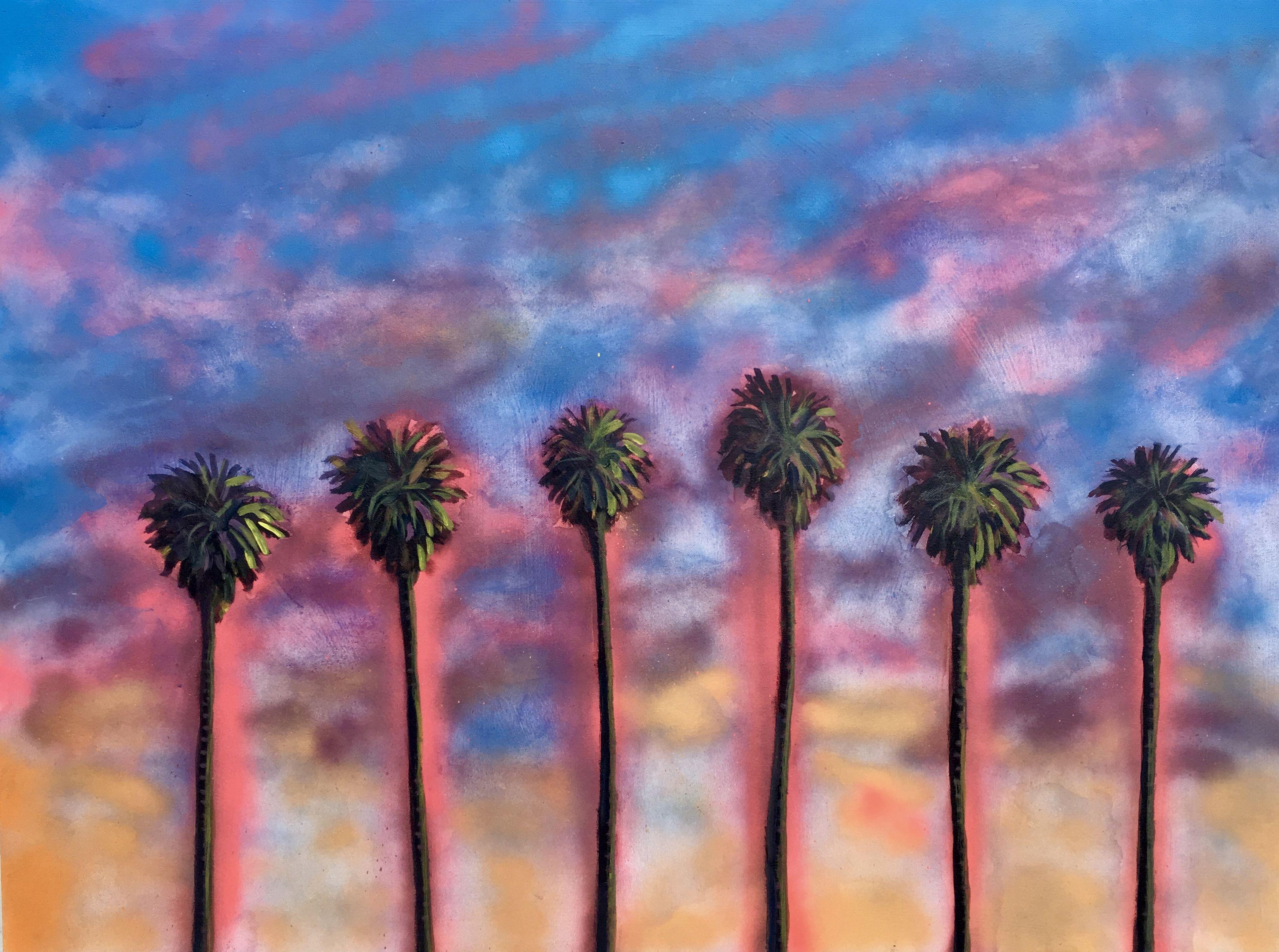 spray paint palm tree