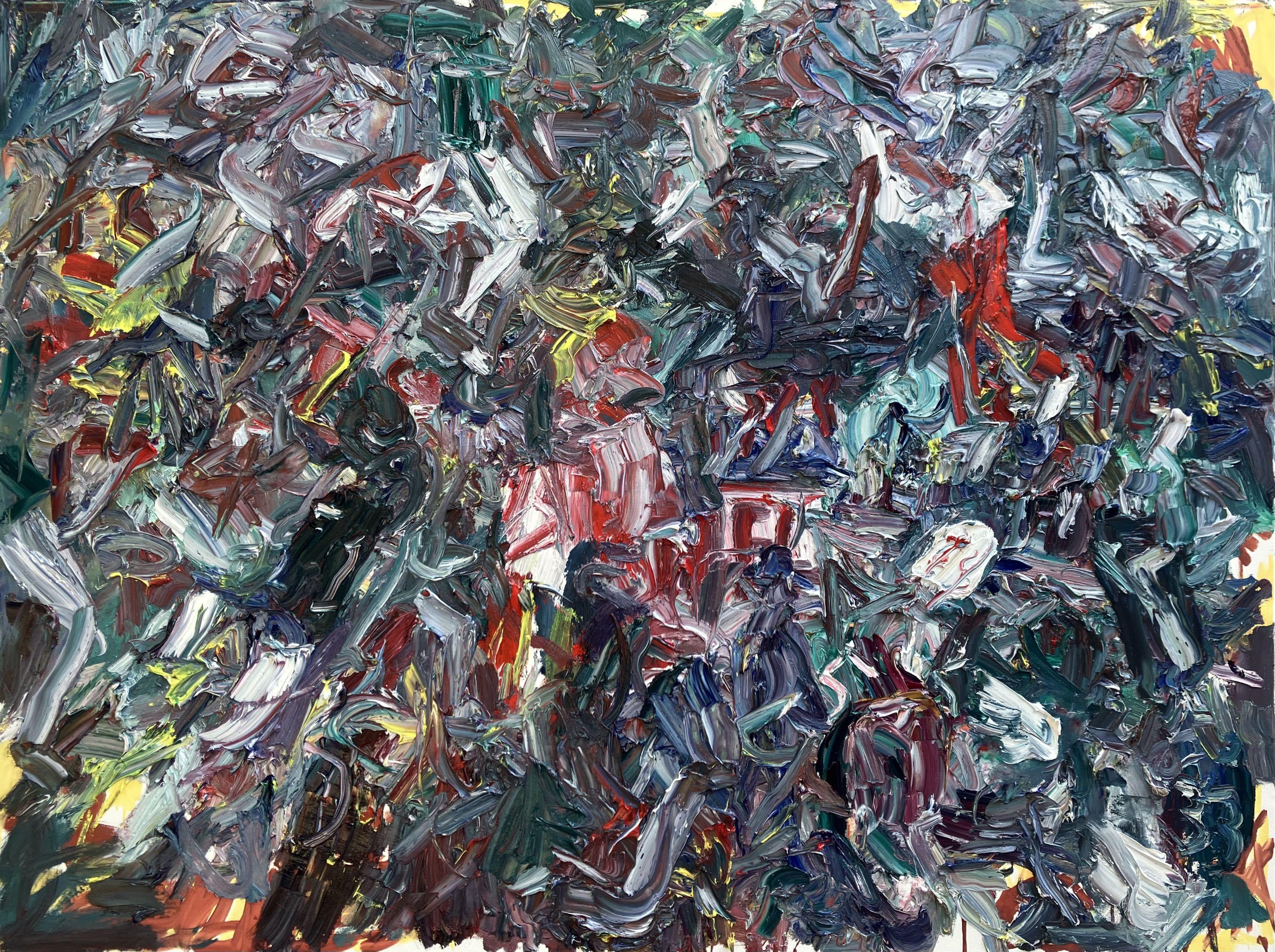 John Kilduff Abstract Painting - Super Bowl Eagles vs Chiefs, Painting, Oil on Canvas