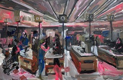 Supermarket checkout, Painting, Acrylic on Canvas