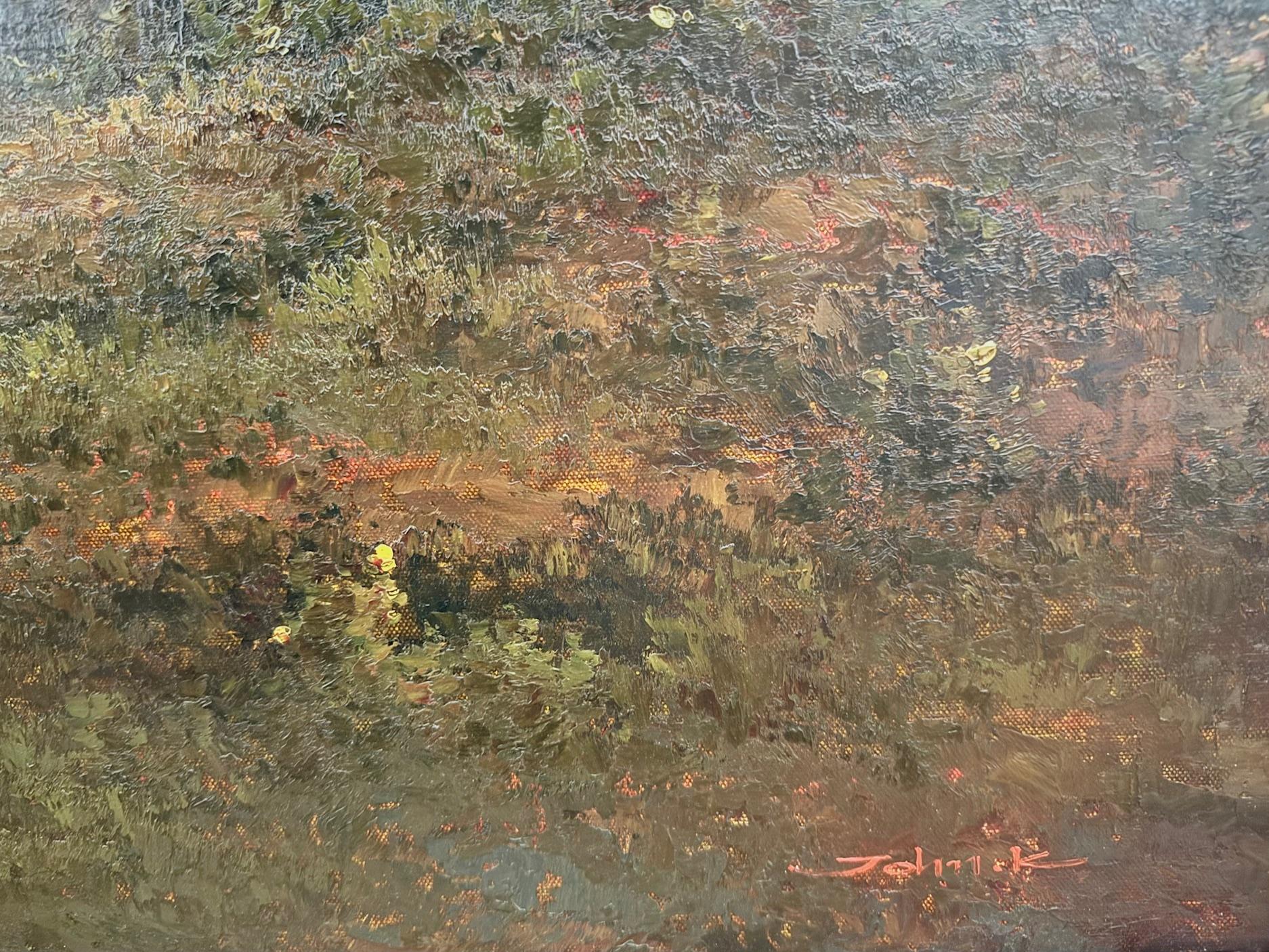 Evening Light, large oil painting by Australian artist J. King 20thC. landscape For Sale 3