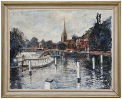 John King - 1965 Oil, The Thames at Marlow