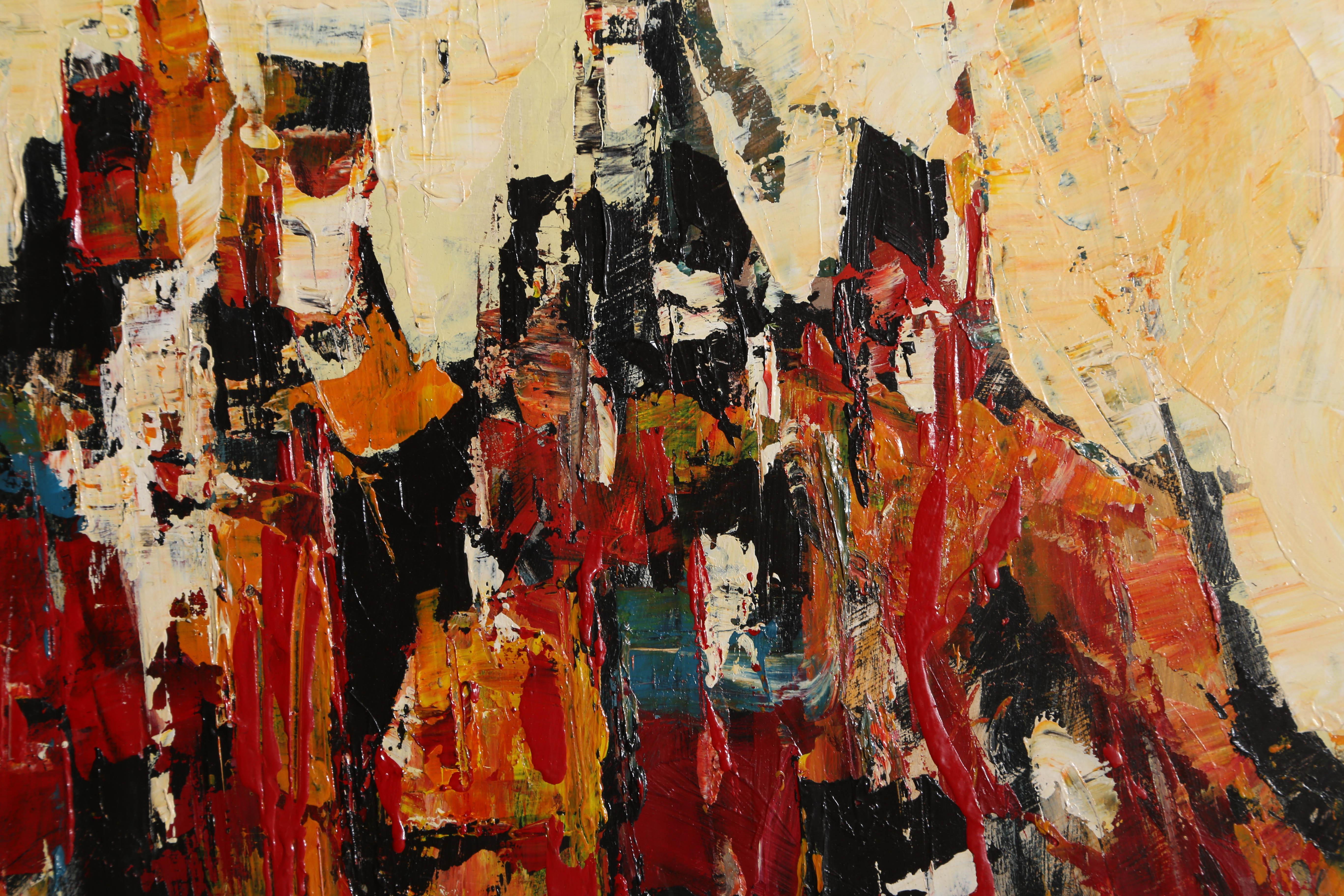 Figure delle Highlands, dipinto espressionista astratto di John Kinnear del 1960 circa in vendita 1