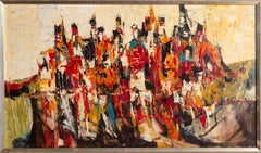 Vintage Highland Figures, Abstract Expressionist Painting by John Kinnear c1960