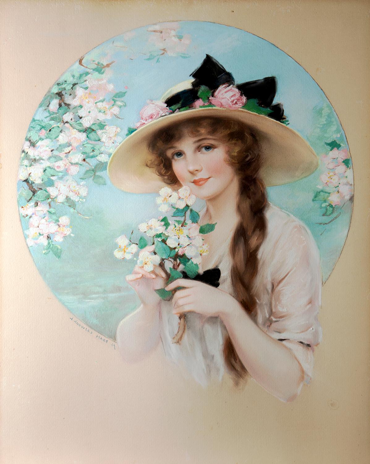 John Knowles Hare Portrait Painting - The Sunshine Girl - Spring