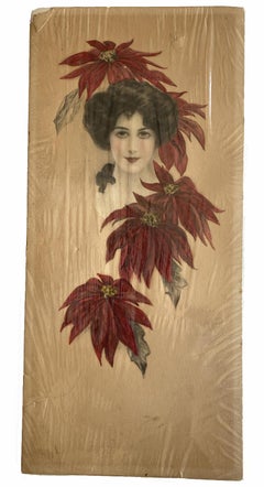 Vintage Unitiled - (Young Lady with Red flowers)