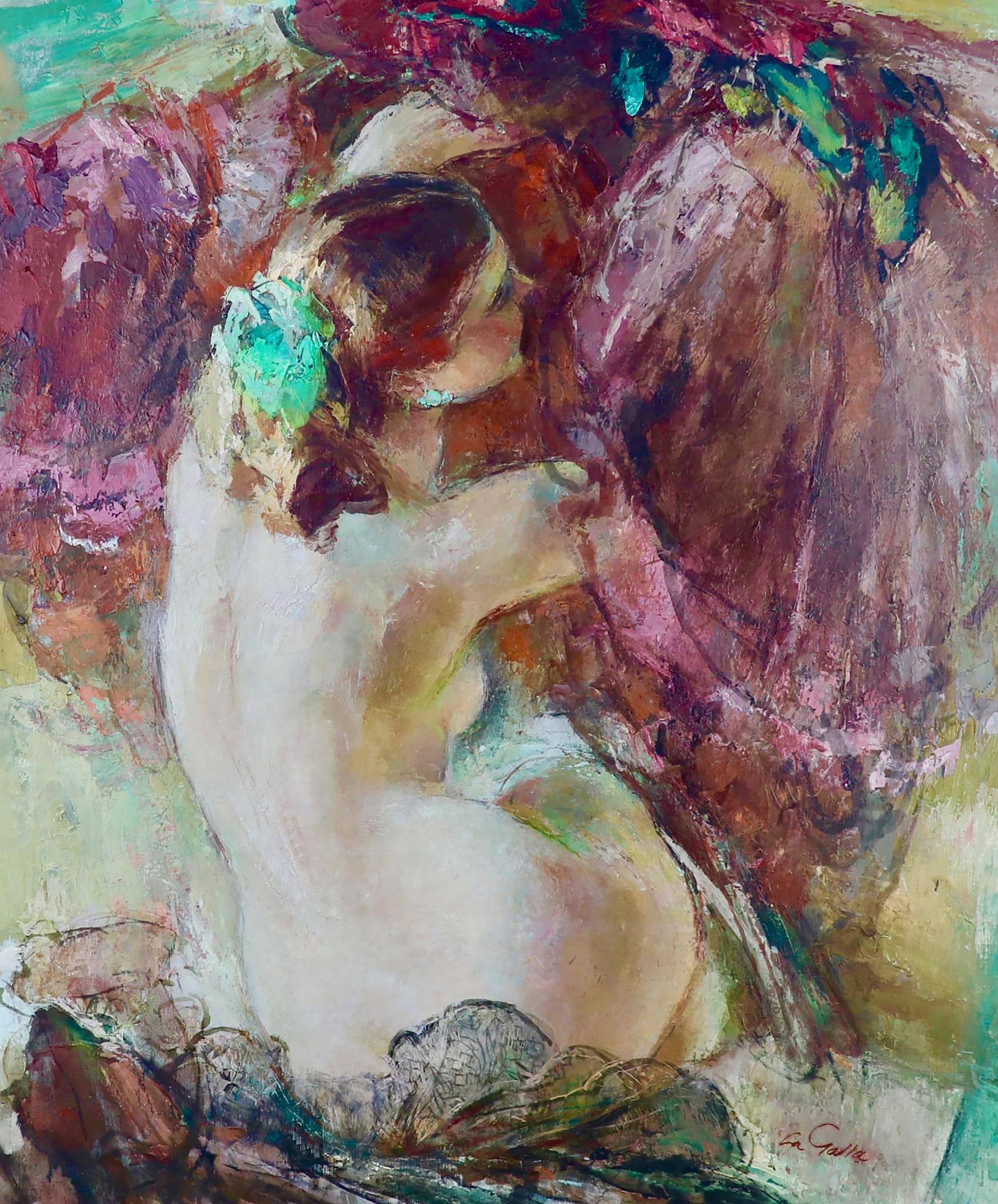 John Lagatta Nude Painting – Frau von hinten