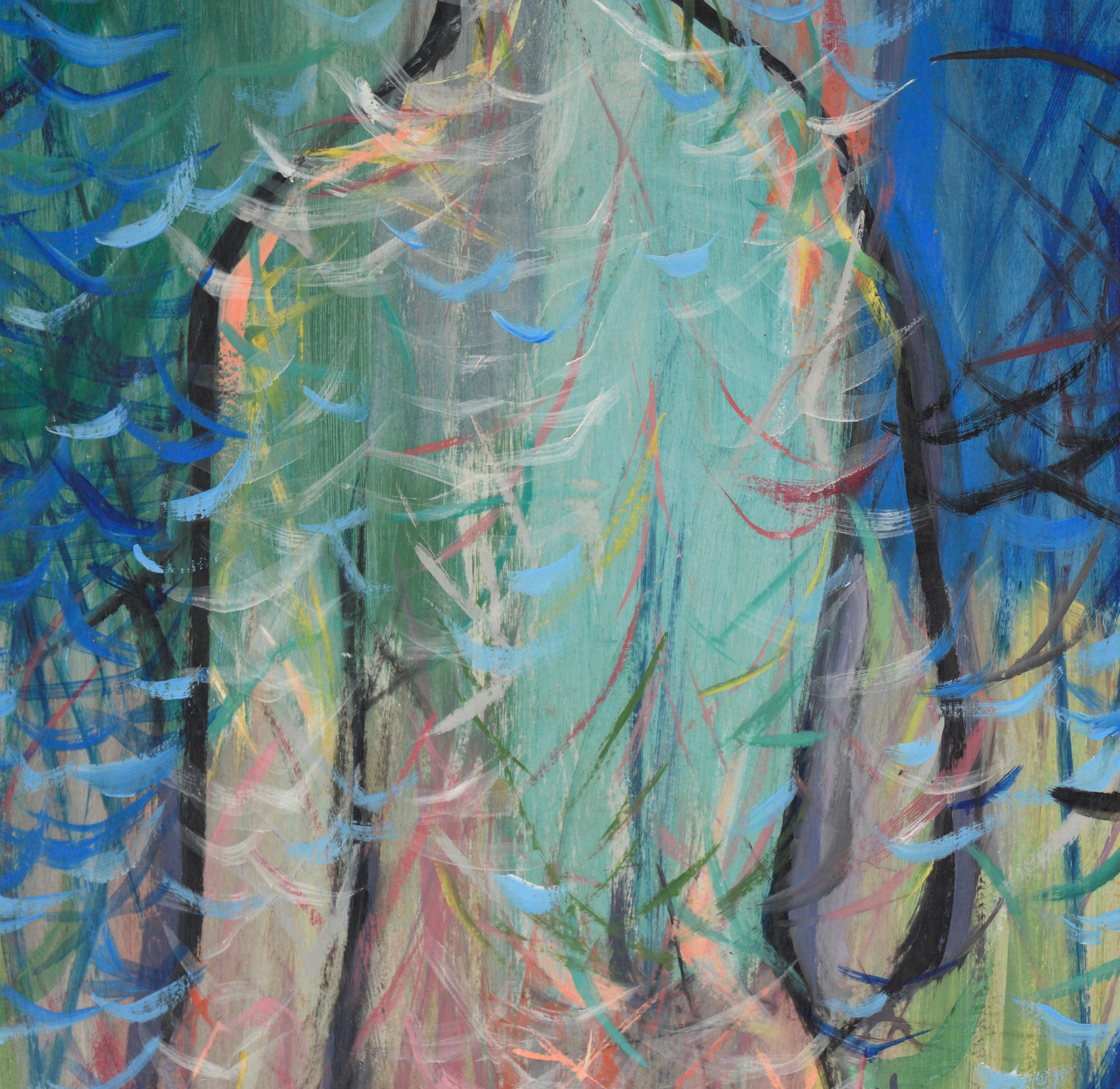 Looking into the Sacred Forest - Mystical Figurative - Symbolist Painting by John Lancaster