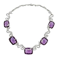 John Landrum Bryant, Vine Amethyst, Platinum and Diamond Necklace