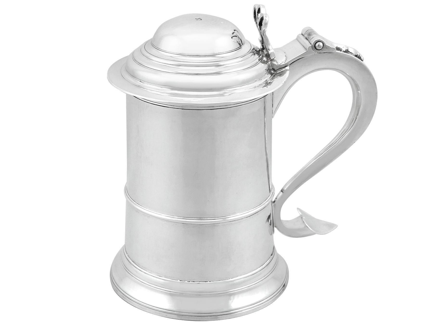John Langlands I & John Robertson I Antique Sterling Silver Quart Tankard In Excellent Condition For Sale In Jesmond, Newcastle Upon Tyne