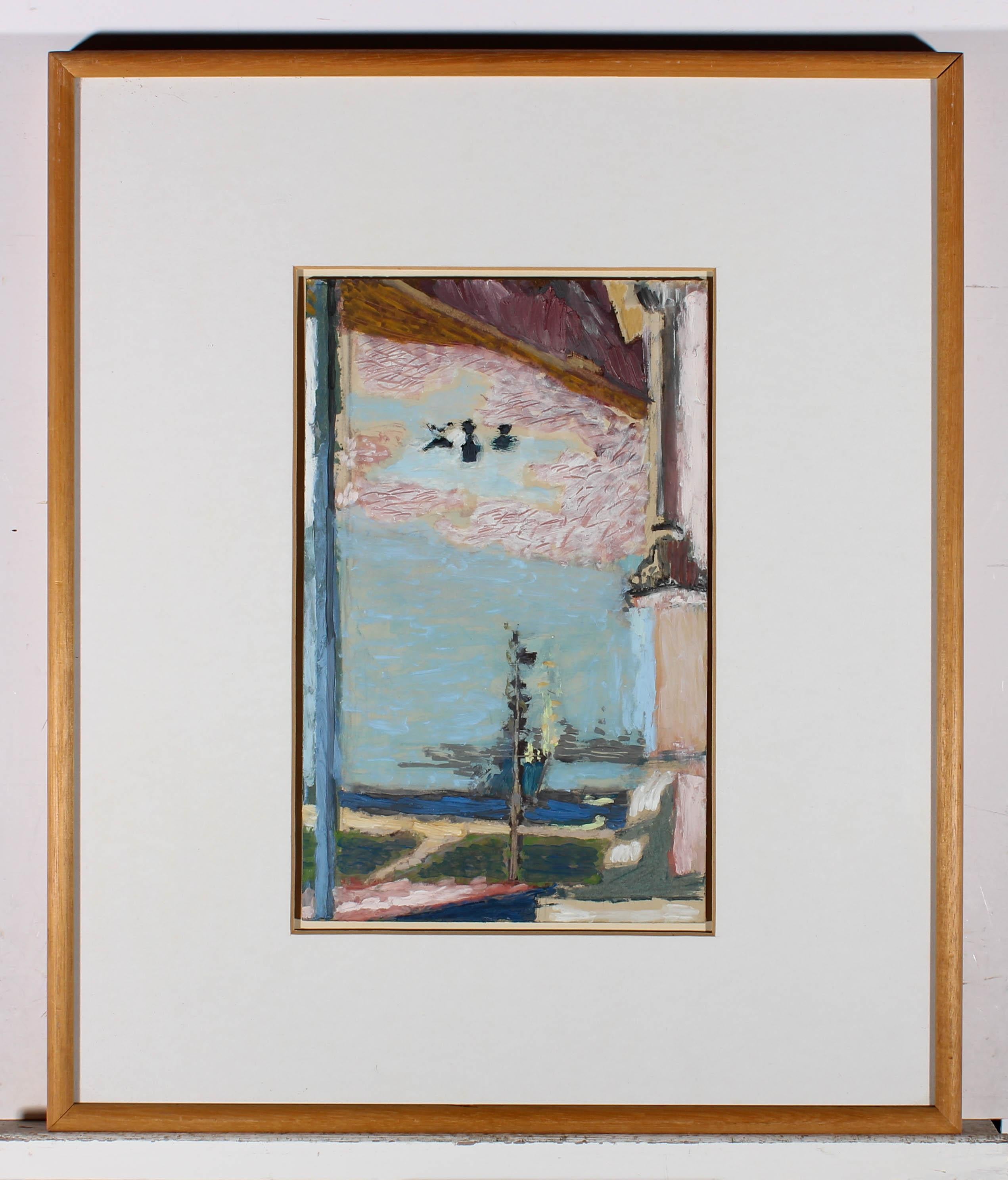 Attrib. John Langton (b. 1932) - Framed Mixed Media, Abstracted Landscape For Sale 2