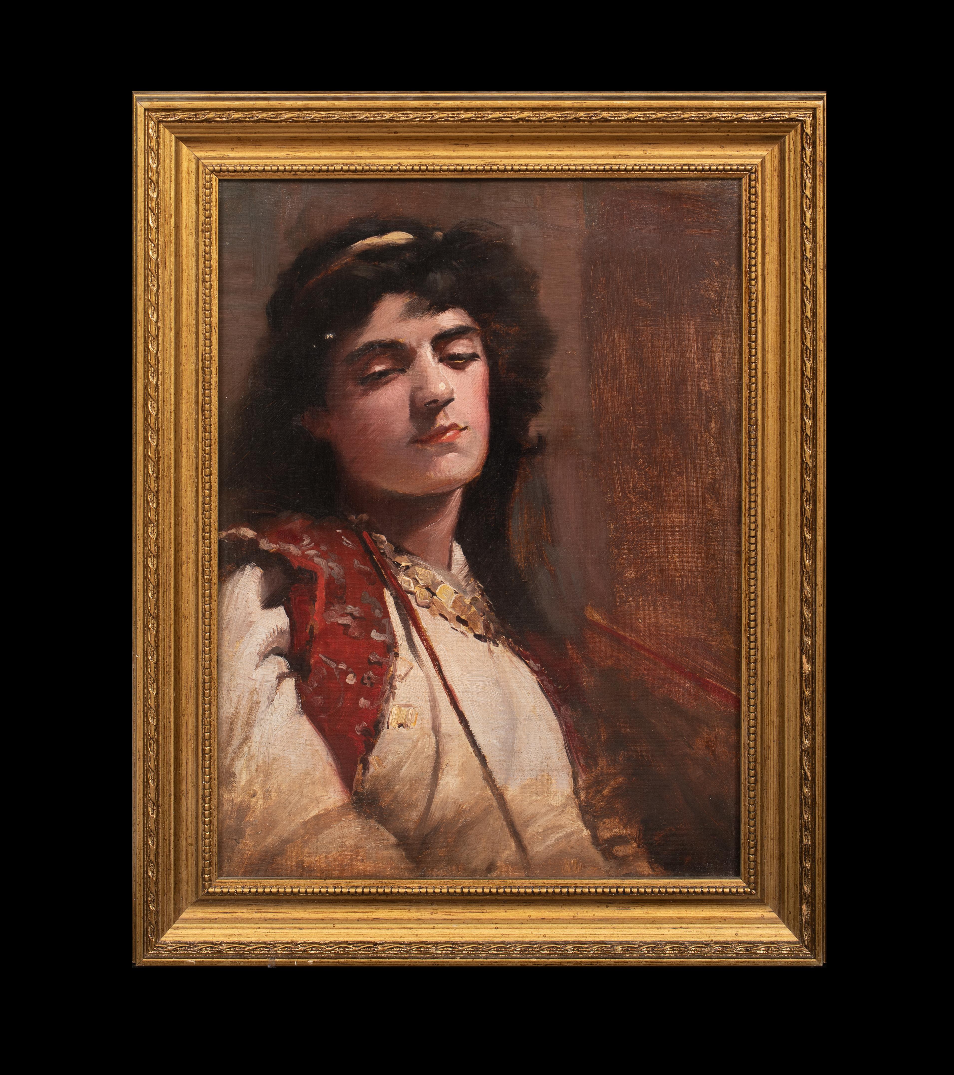 Ritratto di una ragazza spagnola, XIX secolo  Cerchio di Sir John LAVERY )1856-1941) - Painting di John Lavery