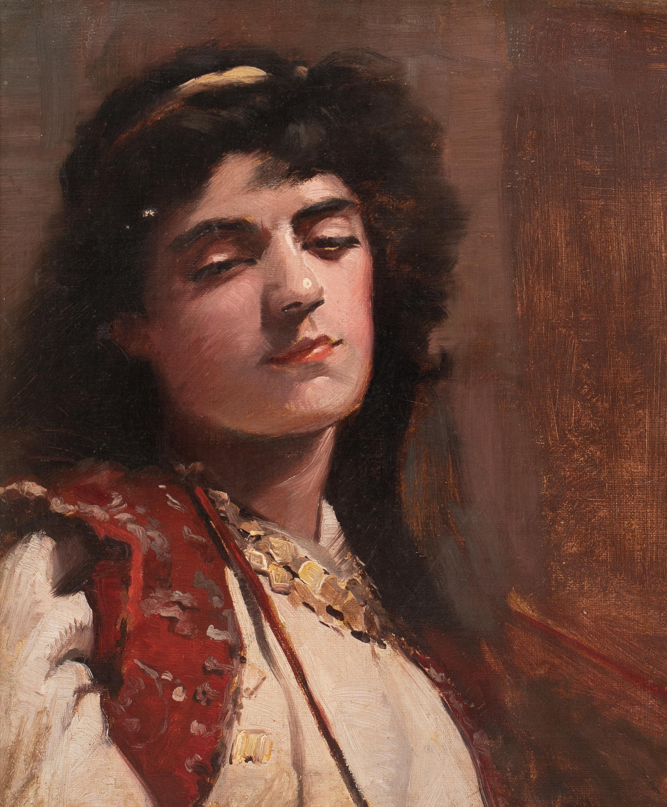 Ritratto di una ragazza spagnola, XIX secolo  Cerchio di Sir John LAVERY )1856-1941) 1