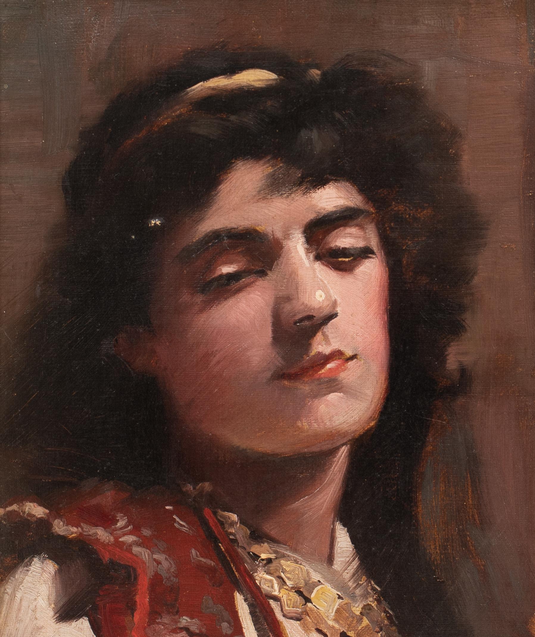 Ritratto di una ragazza spagnola, XIX secolo  Cerchio di Sir John LAVERY )1856-1941) 3