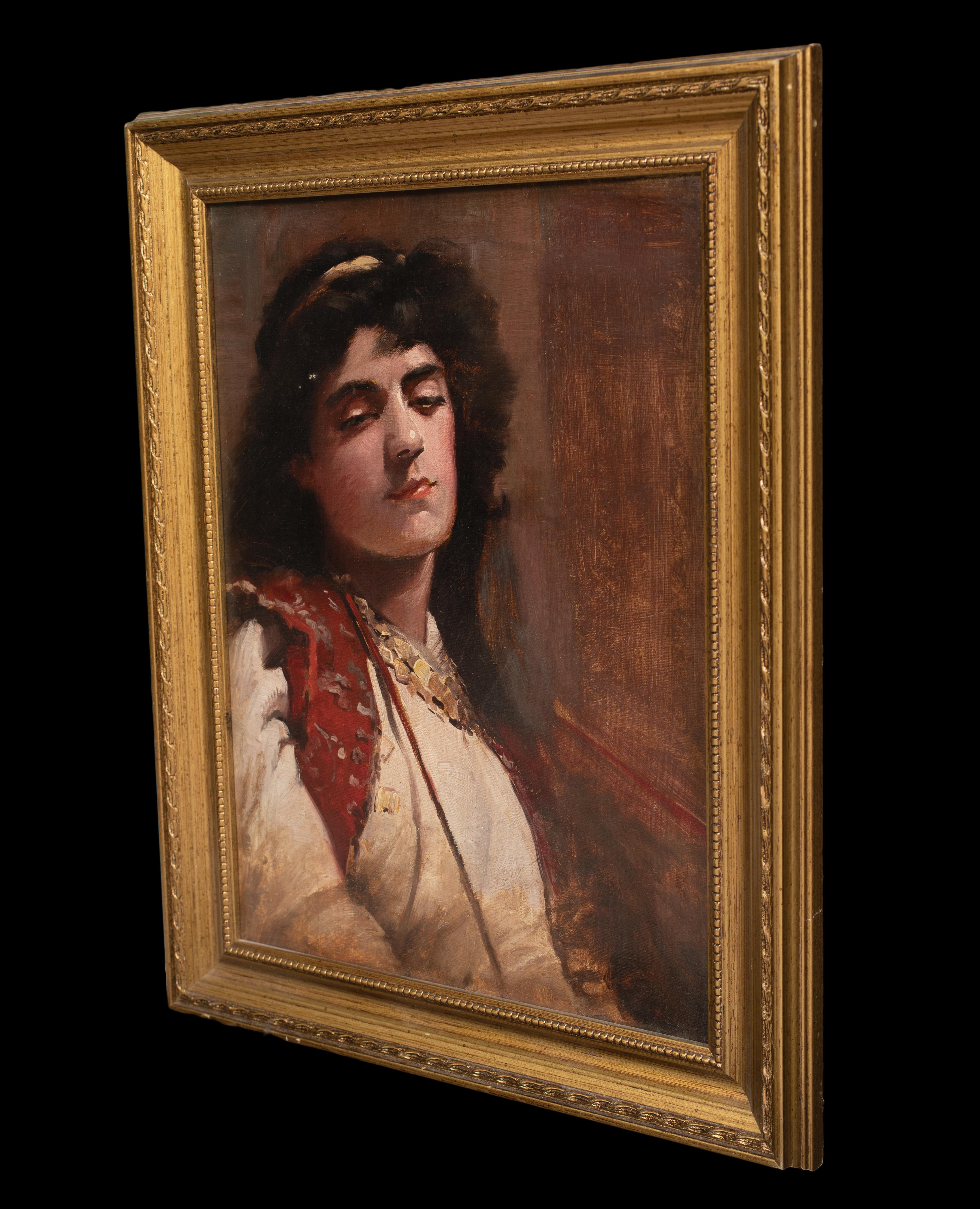 Ritratto di una ragazza spagnola, XIX secolo  Cerchio di Sir John LAVERY )1856-1941) 4