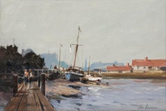 John Lawrence - Framed 20th Century Oil, A Harbour Jetty