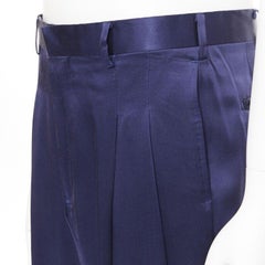 JOHN LAWRENCE SULLIVAN pantaloni a doppia piega in viscosa blu reale 30".