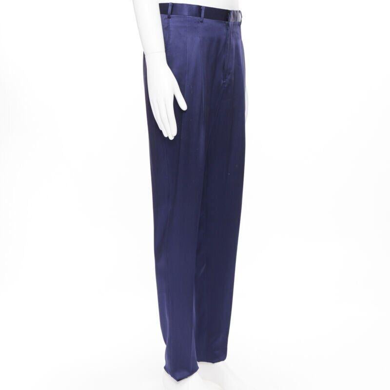 Bleu JOHN LAWRENCE SULLIVAN - Pantalon à double plis en viscose bleu royal riche 30