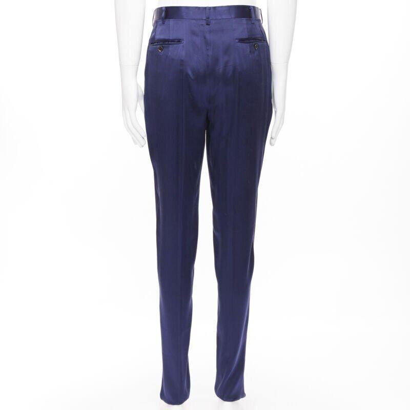 JOHN LAWRENCE SULLIVAN - Pantalon à double plis en viscose bleu royal riche 30