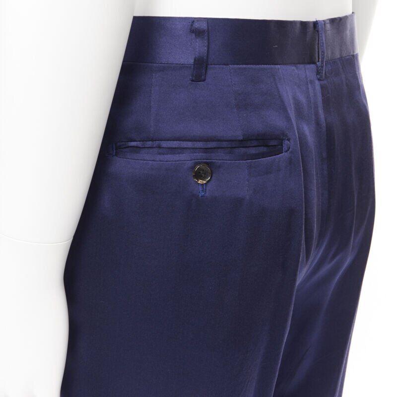 JOHN LAWRENCE SULLIVAN - Pantalon à double plis en viscose bleu royal riche 30