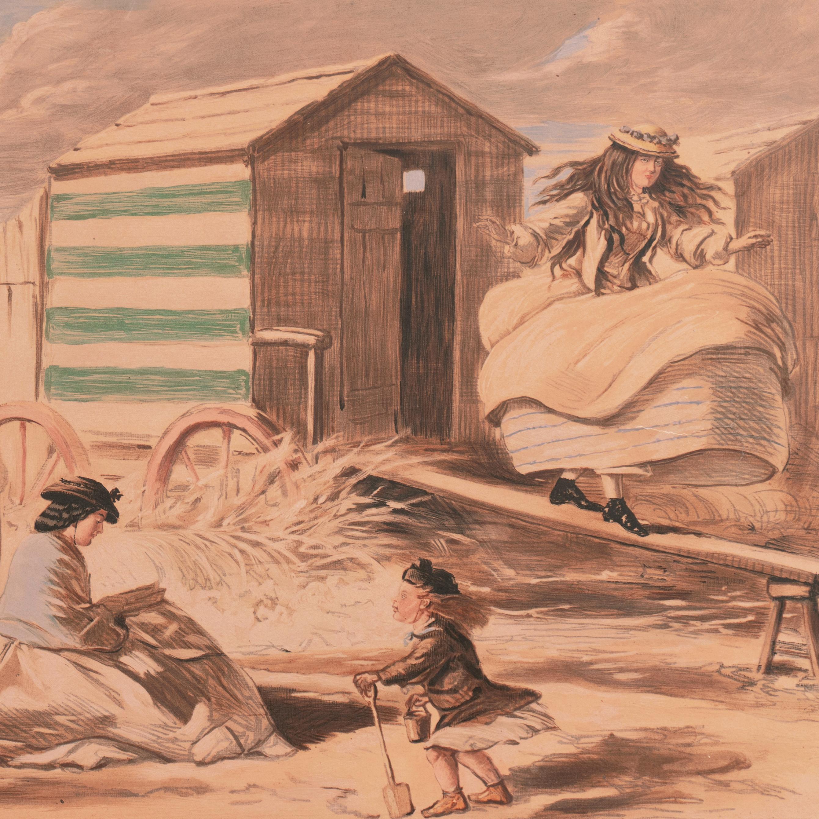 'At the Beach, Scene at Sandbath', Punch Magazine, Thomas Agnew, Victoriana 4