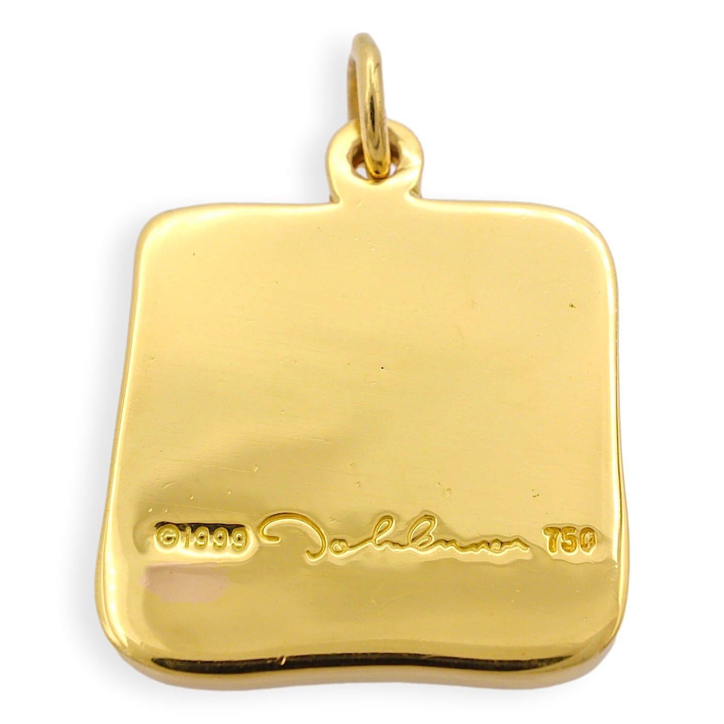 John Lennon 18K Yellow Gold Face Charm Pendant In Good Condition For Sale In New York, NY