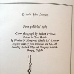 John Lennon - Libro "A Spaniard in the Works" Prima edizione - 1965