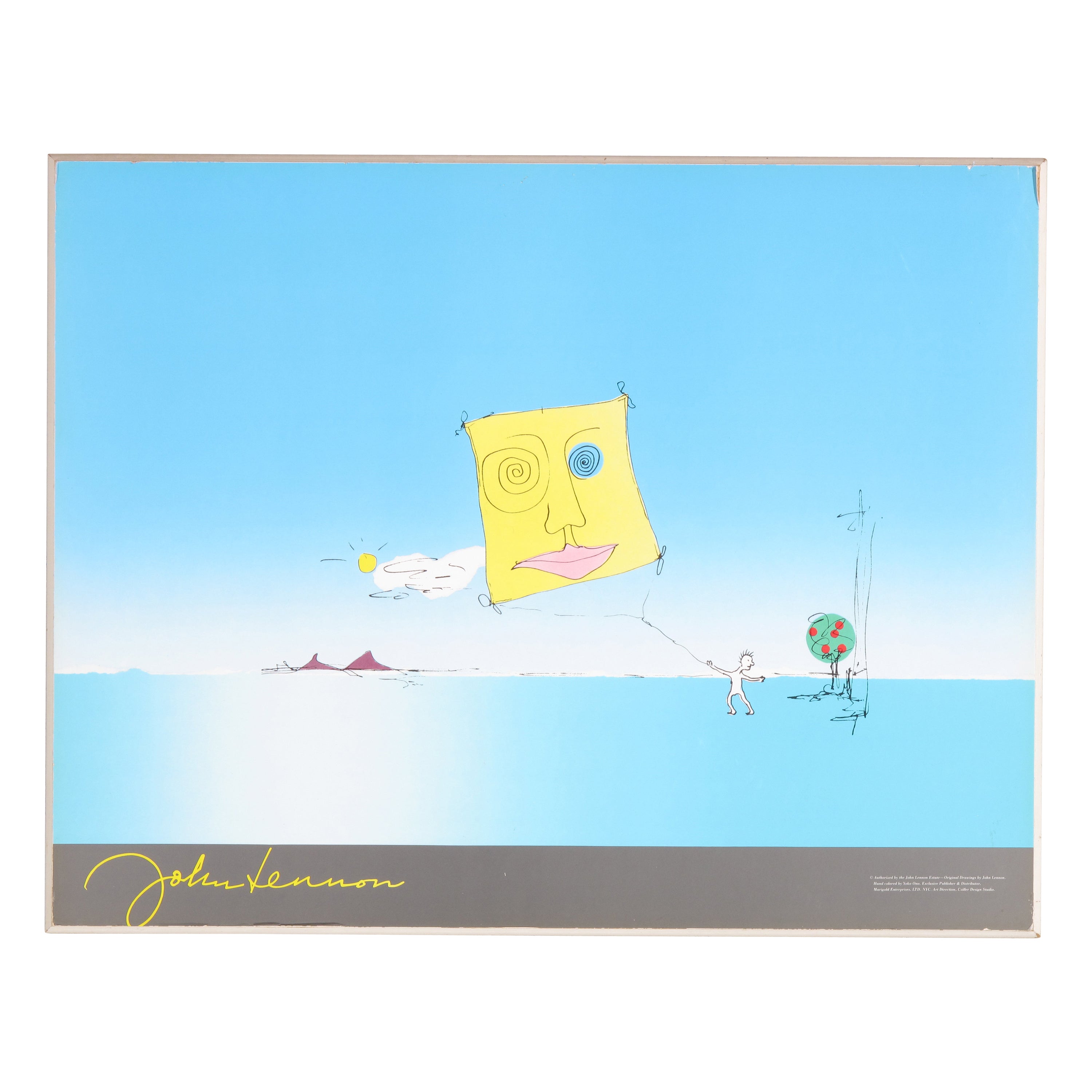 John Lennon-Zeichnung, „Kit, frei wie ein Vogel“, 1995 im Angebot