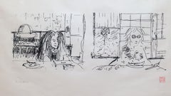 RARA Litografía sobre PAPEL ARROZ "DOBLE FANTASÍA" 280/300 JOHN Y YOKO Juntos