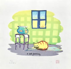 "A Cat Purring"  Limited Edition Drawing From "Real Love" Collection