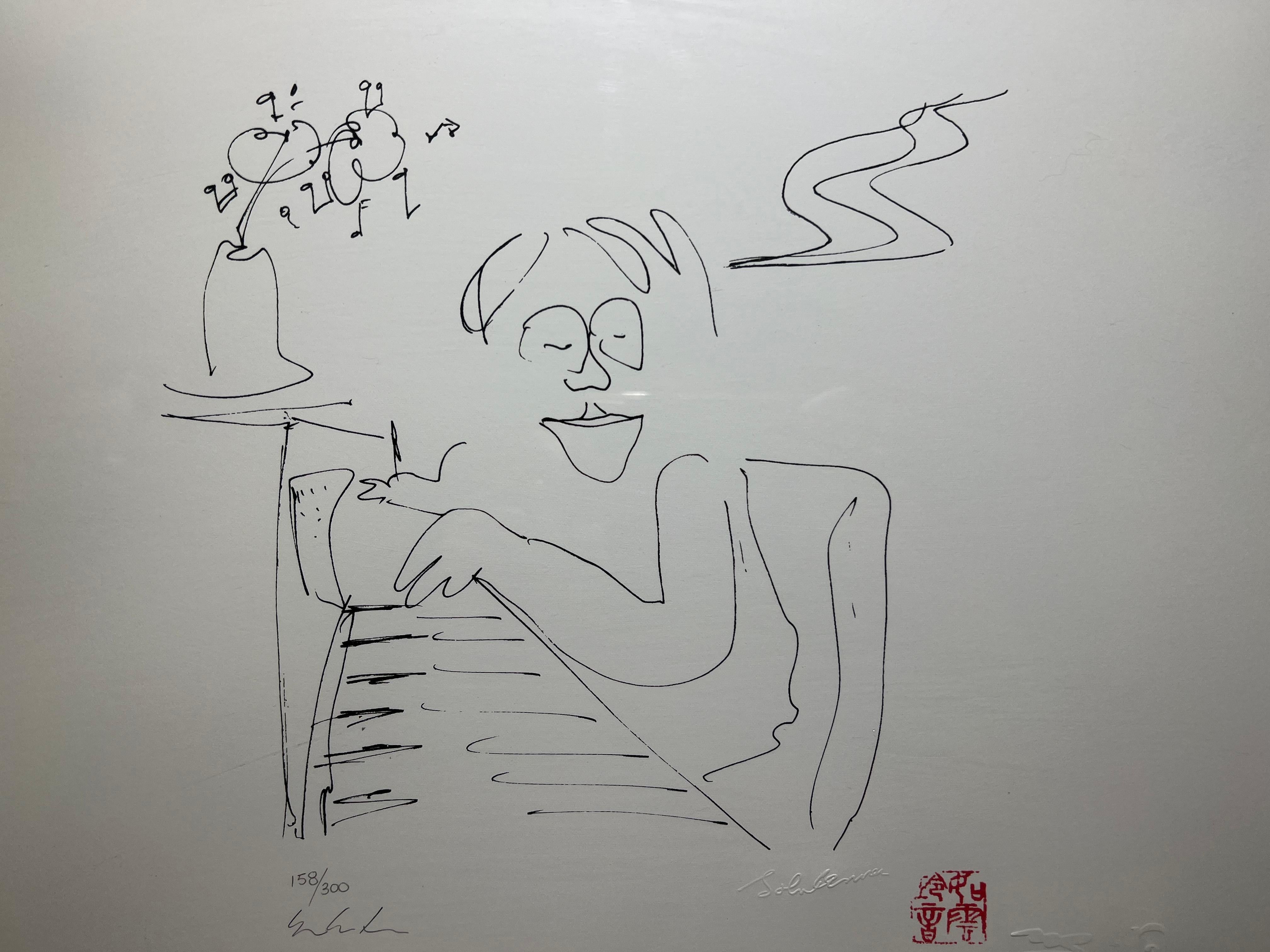 BABY GRAND sign  la main par Yoko Ono, dition 158/300  - Gris Abstract Print par John Lennon