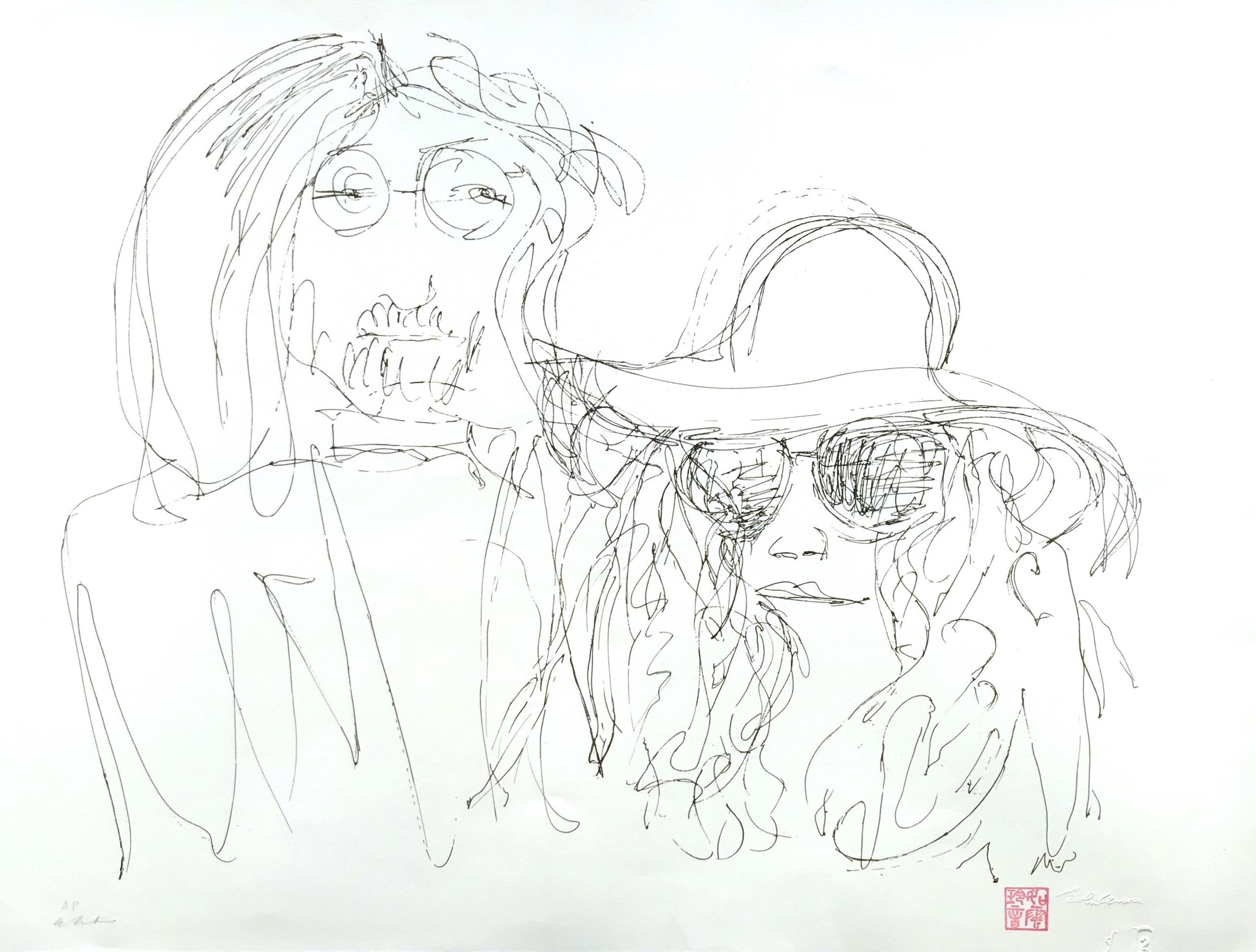 « Ballad of John & Yoko »  Dessin en édition limitée  - Contemporain Print par John Lennon