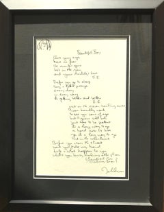 "Beautiful Boy" Framed Limited Edition Hand Written Lyrics