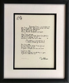 "Borrowed Time" Limited Edition Hand Written Lyrics