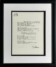 "Borrowed Time" Limited Edition Hand Written Lyrics