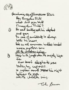 "Bungalow Bill" Limited Edition Hand Written Lyrics