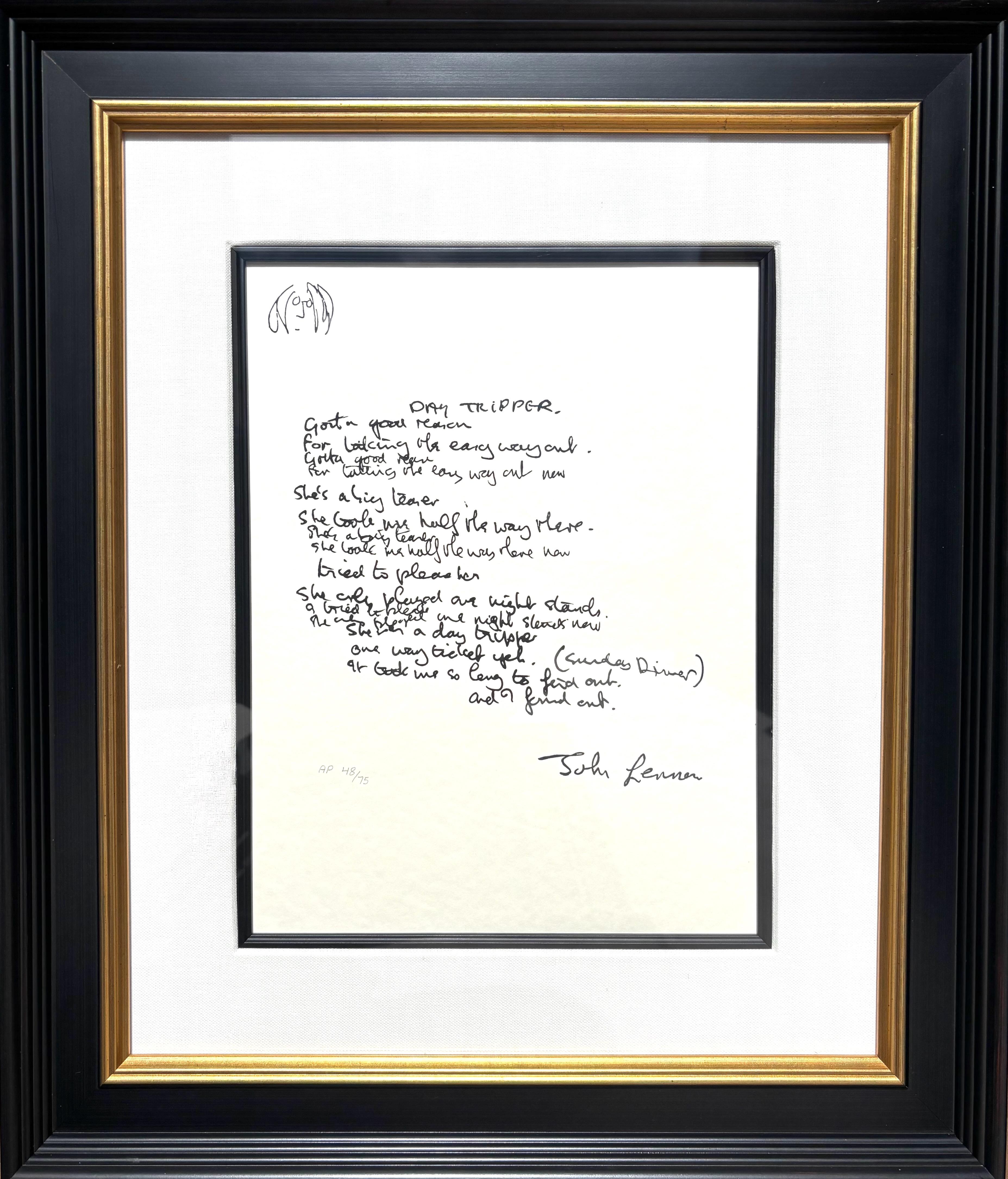 « Day Tripper » – Édition limitée : paroles manuscrites
