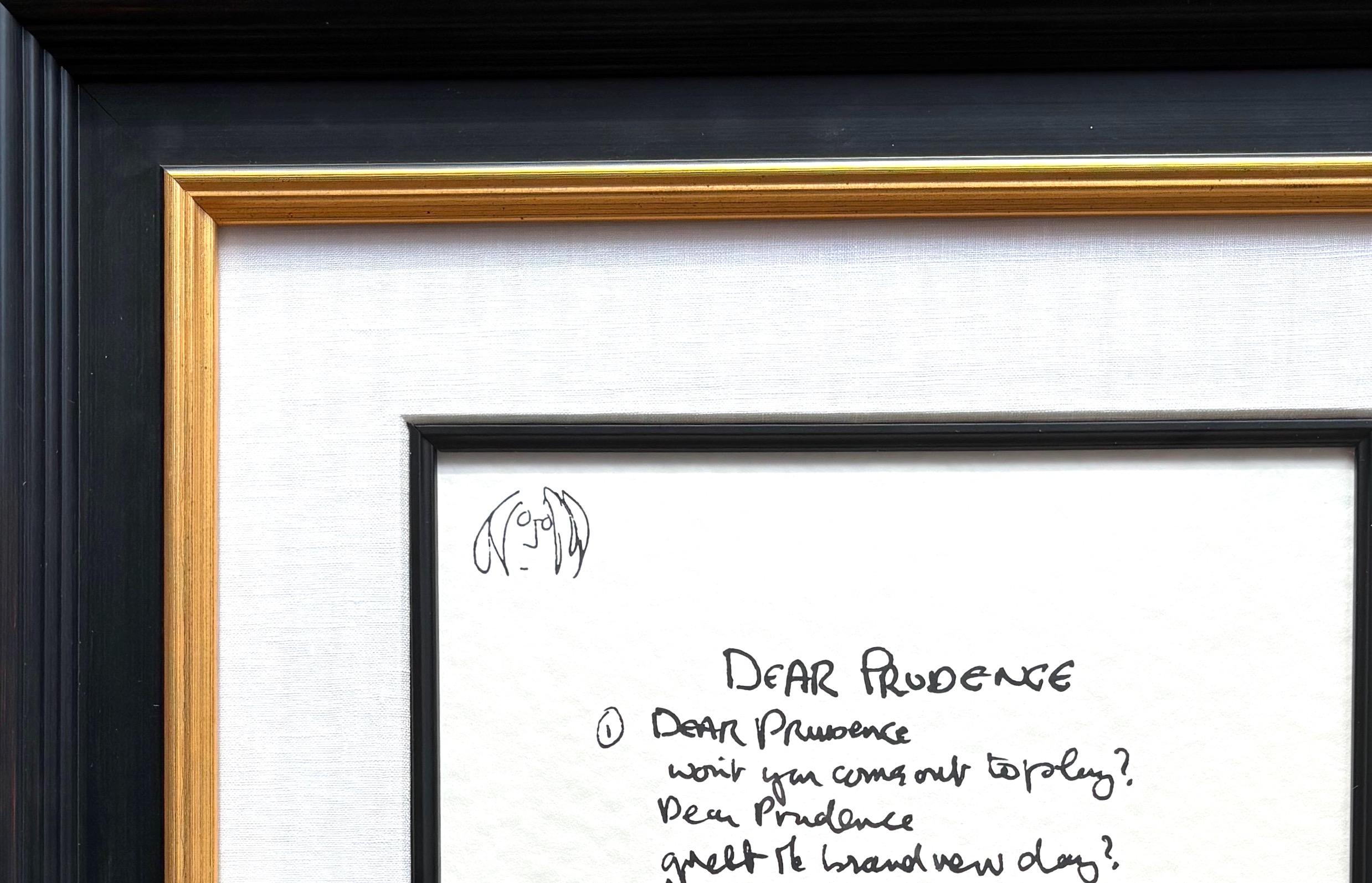 „Dear Prudence“ Limitierte Auflage, handverlesene Lyrics (Zeitgenössisch), Print, von John Lennon