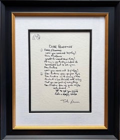 "Dear Prudence" Limited Edition Hand Written Lyrics